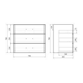 Fuji F 80/3  тумба напольная белая глянцевая c раковиной Deep 80